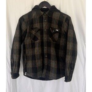 SALTY CREW Hooded Insulated Brown Plaid Dock Flannel Jacket Women’s Size Medium
